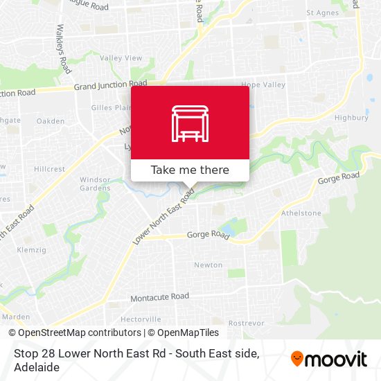 Stop 28 Lower North East Rd - South East side map