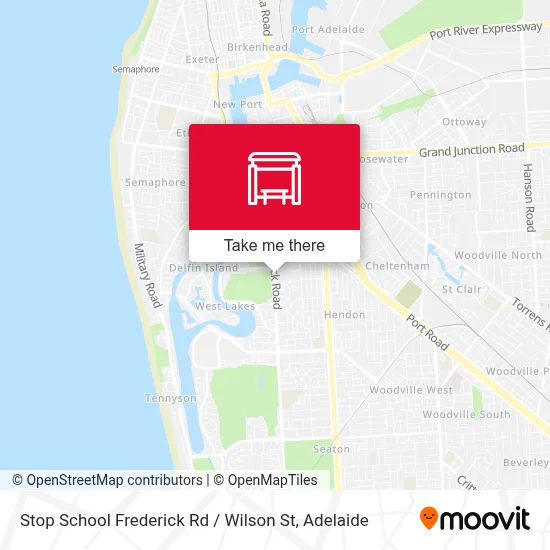 Mapa Stop School Frederick Rd / Wilson St