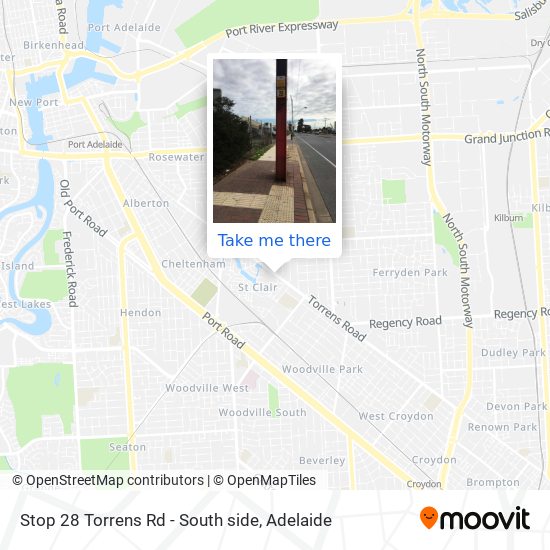 Stop 28 Torrens Rd - South side map