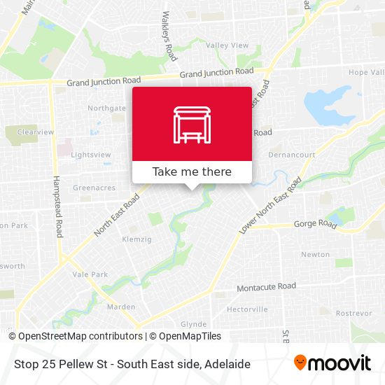 Stop 25 Pellew St - South East side map