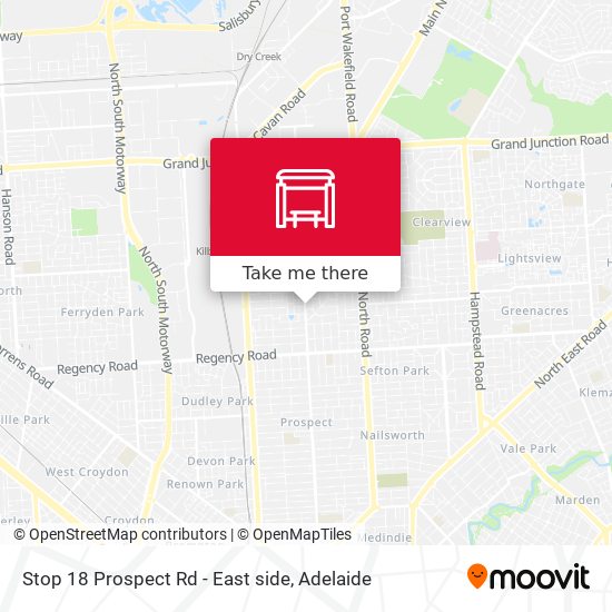 Stop 18 Prospect Rd - East side map