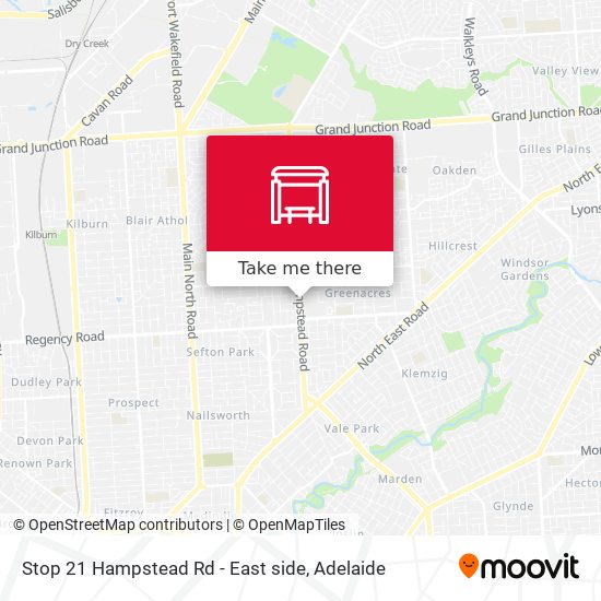 Stop 21 Hampstead Rd - East side map