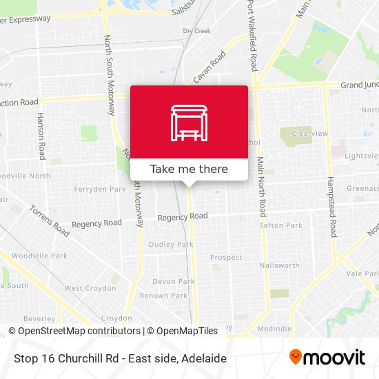 Mapa Stop 16 Churchill Rd - East side