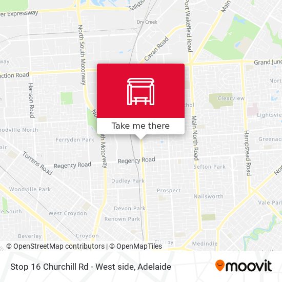 Mapa Stop 16 Churchill Rd - West side