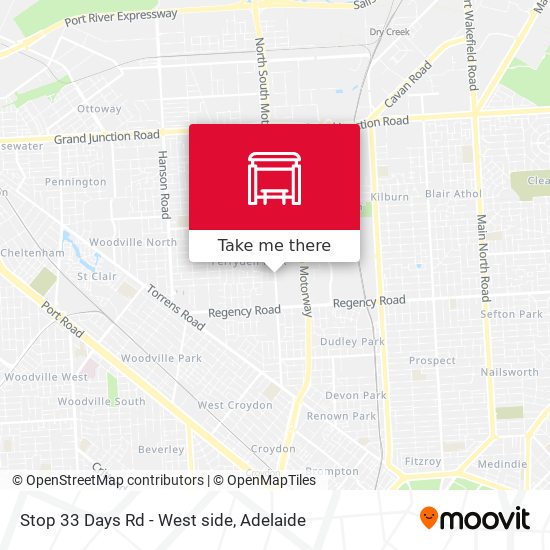 Stop 33 Days Rd - West side map