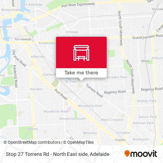 Stop 27 Torrens Rd - North East side map