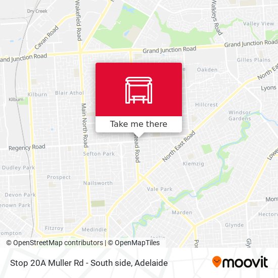 Stop 20A Muller Rd - South side map