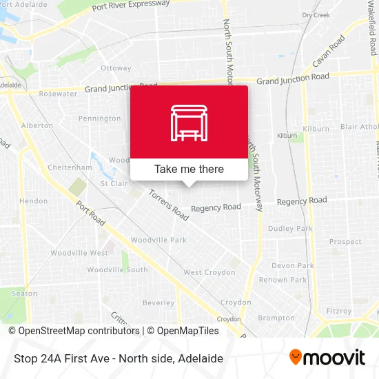 Mapa Stop 24A First Ave - North side