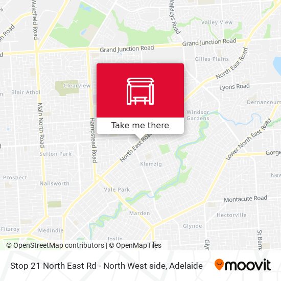 Stop 21 North East Rd - North West side map