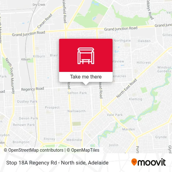 Mapa Stop 18A Regency Rd - North side
