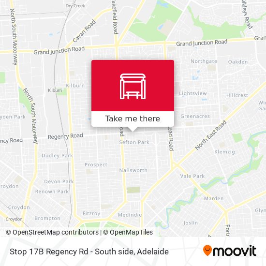 Stop 17B Regency Rd - South side map