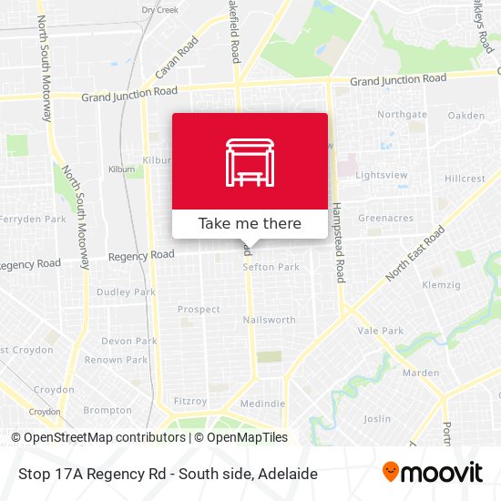 Mapa Stop 17A Regency Rd - South side