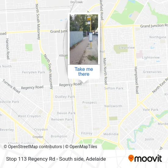 Stop 113 Regency Rd - South side map