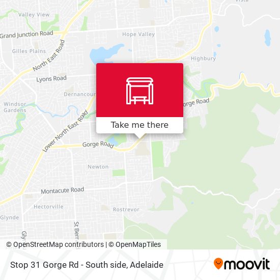Stop 31 Gorge Rd - South side map