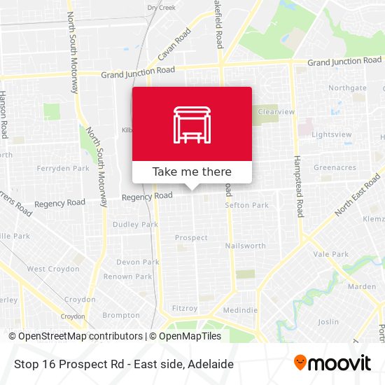 Stop 16 Prospect Rd - East side map