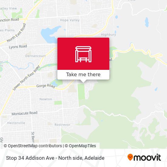 Stop 34 Addison Ave - North side map