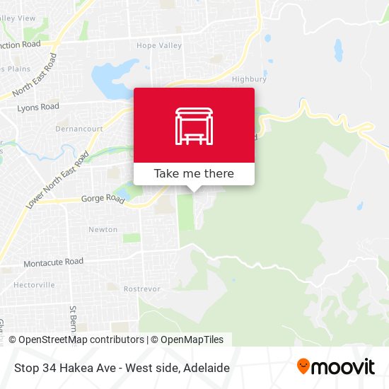 Stop 34 Hakea Ave - West side map