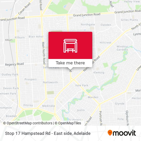 Stop 17 Hampstead Rd - East side map