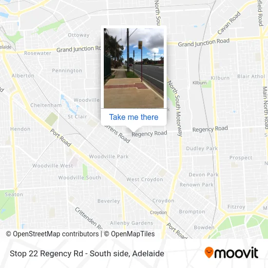 Mapa Stop 22 Regency Rd - South side