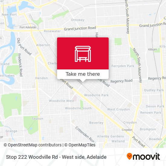 Mapa Stop 222 Woodville Rd - West side