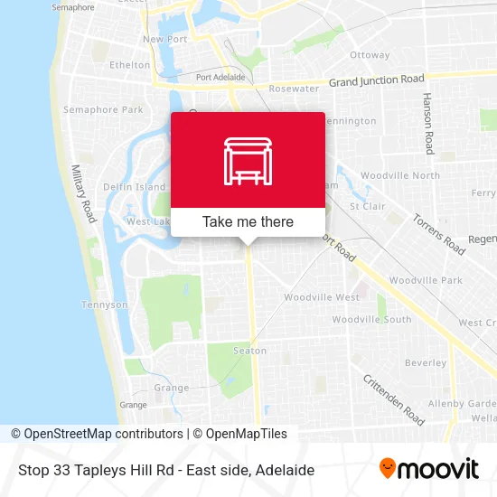 Stop 33 Tapleys Hill Rd - East side map