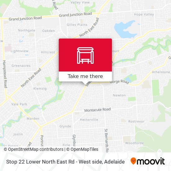 Stop 22 Lower North East Rd - West side map