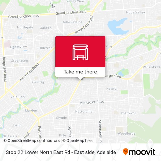 Stop 22 Lower North East Rd - East side map