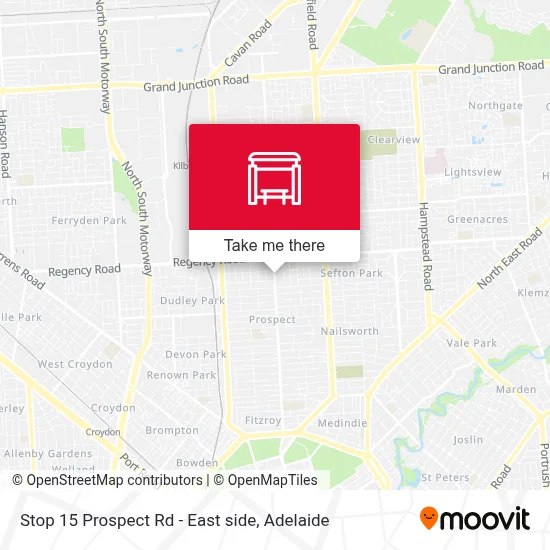 Mapa Stop 15 Prospect Rd - East side