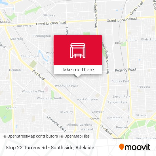 Stop 22 Torrens Rd - South side map