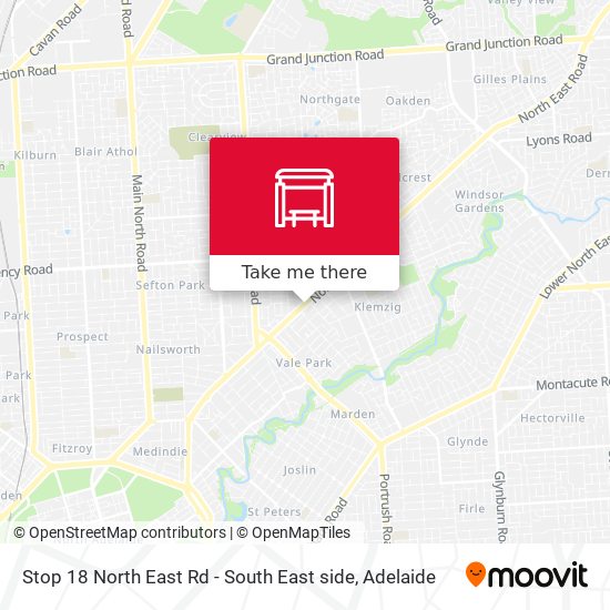 Stop 18 North East Rd - South East side map
