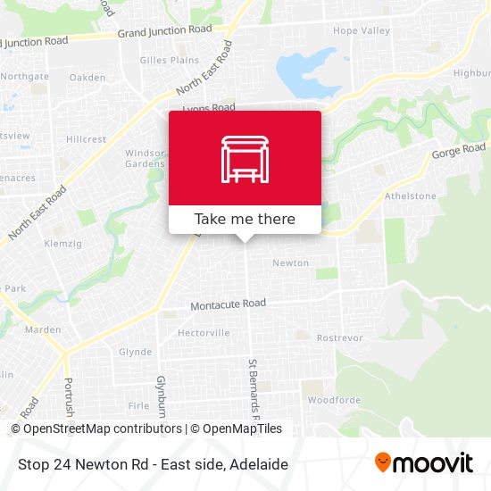 Stop 24 Newton Rd - East side map