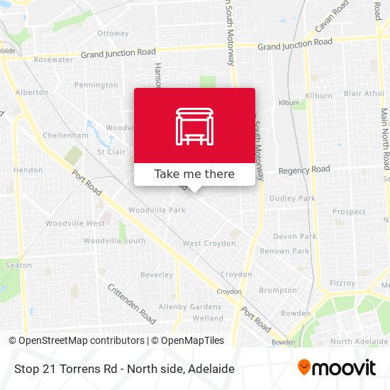 Stop 21 Torrens Rd - North side map