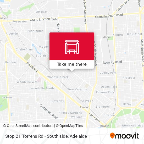 Stop 21 Torrens Rd - South side map