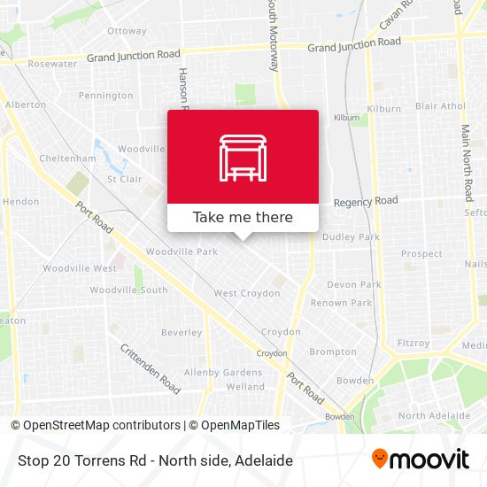Stop 20 Torrens Rd - North side map