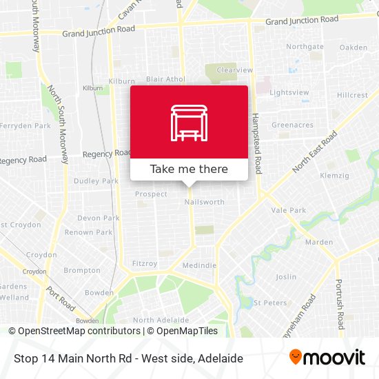 Stop 14 Main North Rd - West side map