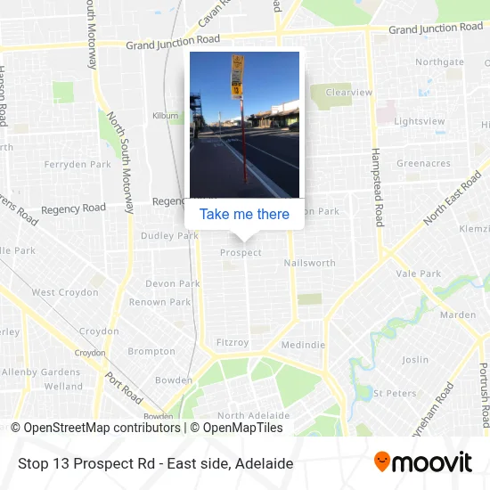 Mapa Stop 13 Prospect Rd - East side