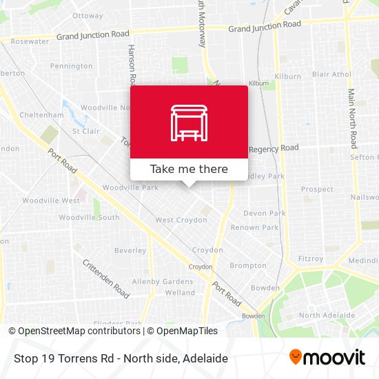 Stop 19 Torrens Rd - North side map