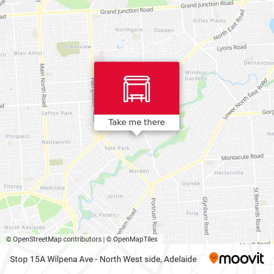 Stop 15A Wilpena Ave - North West side map