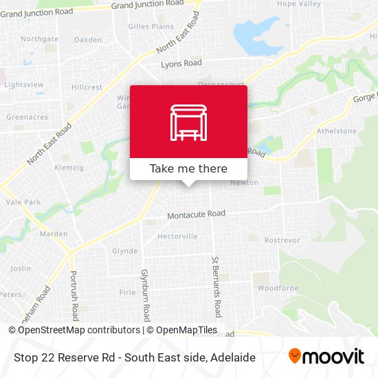 Stop 22 Reserve Rd - South East side map