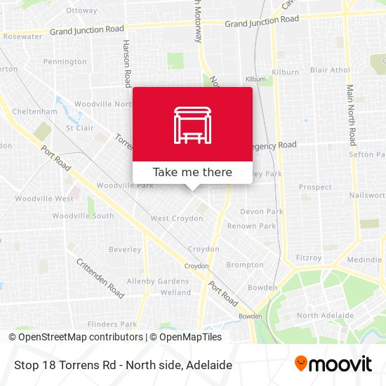 Stop 18 Torrens Rd - North side map