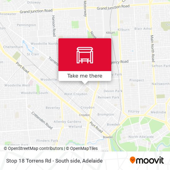 Stop 18 Torrens Rd - South side map