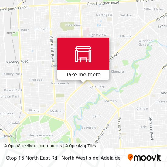 Stop 15 North East Rd - North West side map