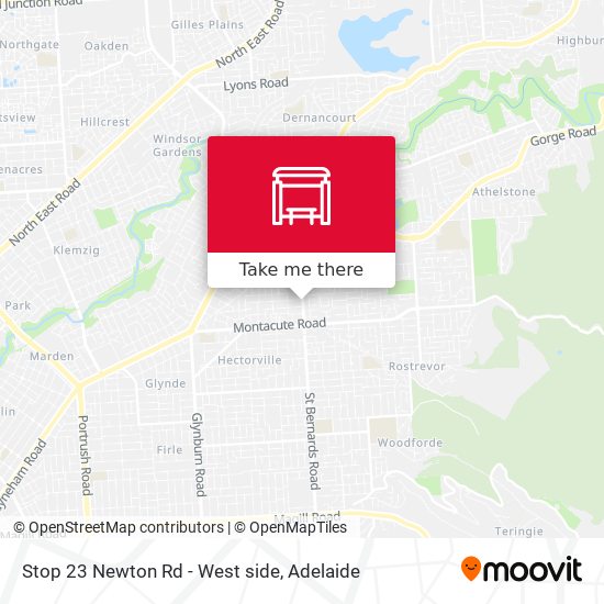 Mapa Stop 23 Newton Rd - West side