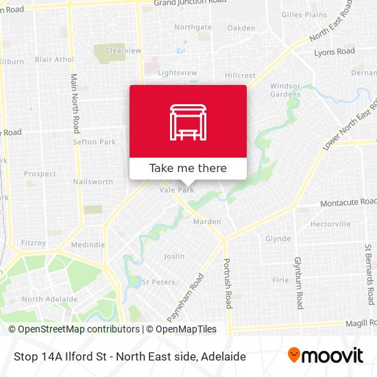 Stop 14A Ilford St - North East side map