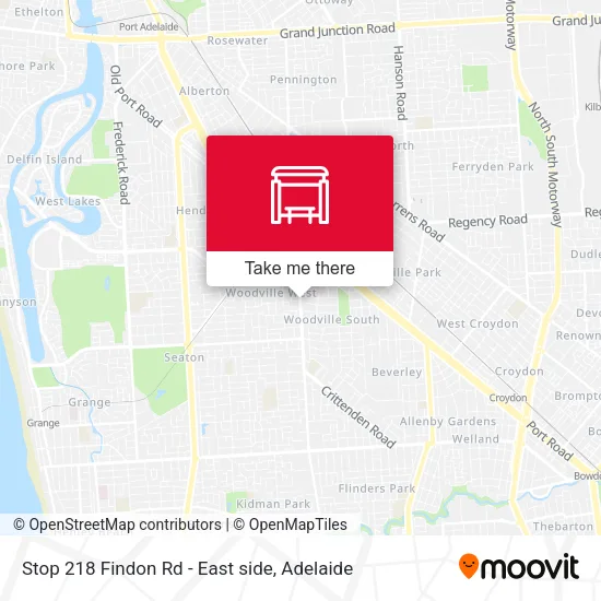 Stop 218 Findon Rd - East side map