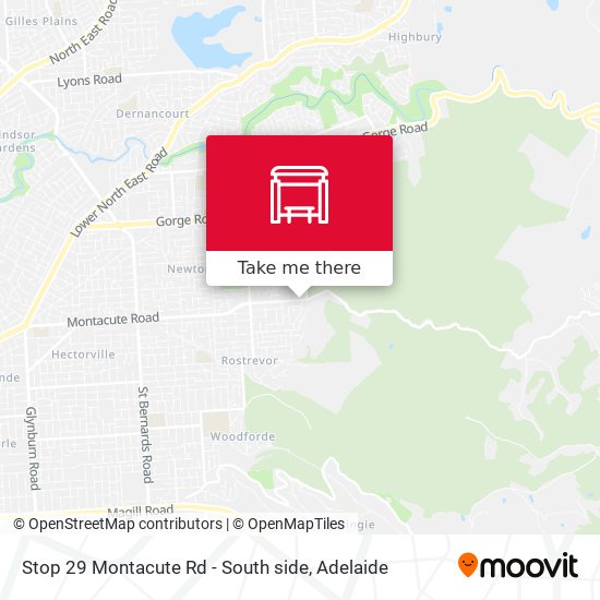 Stop 29 Montacute Rd - South side map