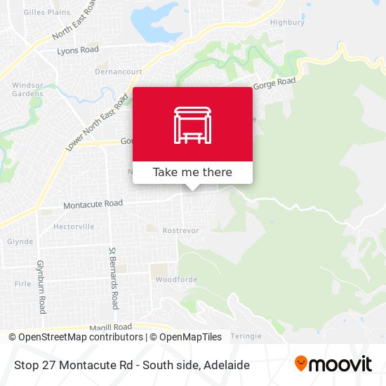 Stop 27 Montacute Rd - South side map