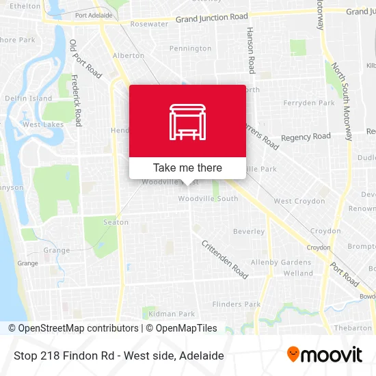 Stop 218 Findon Rd - West side map