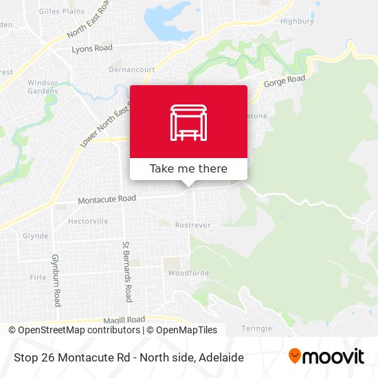 Mapa Stop 26 Montacute Rd - North side