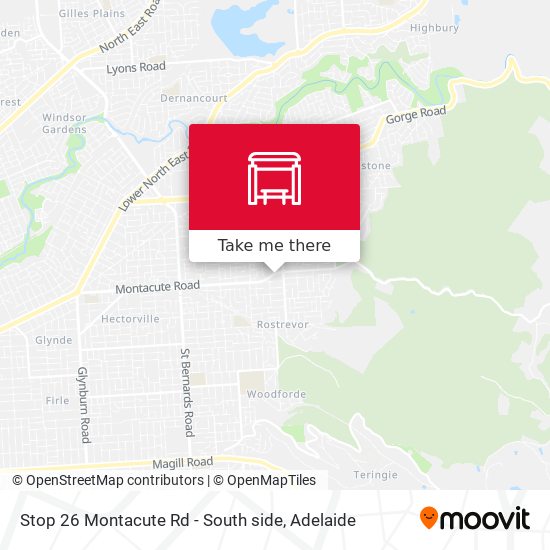 Stop 26 Montacute Rd - South side map